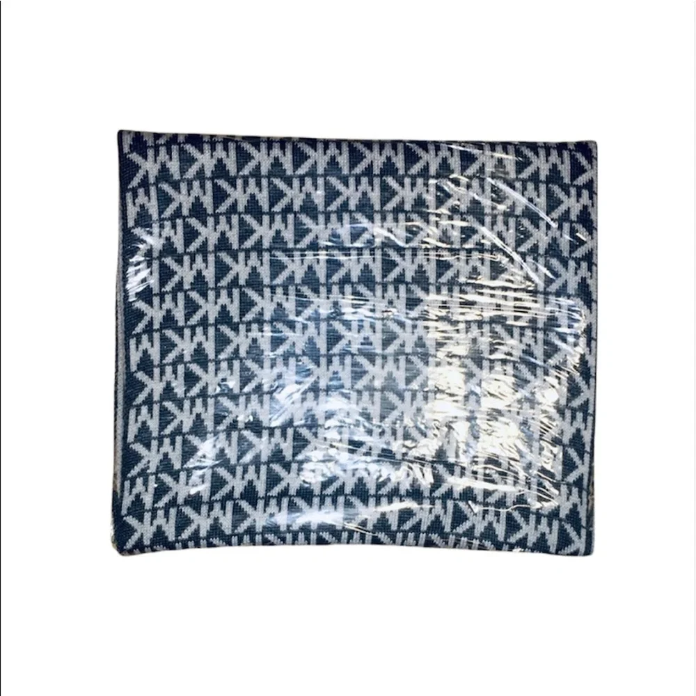 NWT Michael Kors: Black, Gray & Black Logo Scarf
